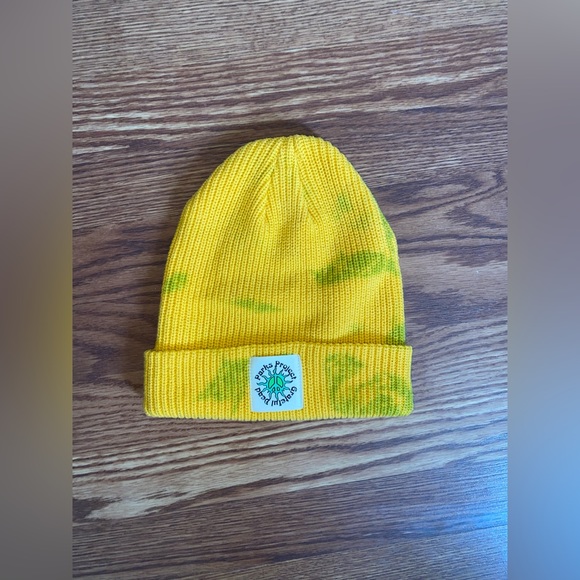 Accessories - Yellow & green tie dye Grateful Dead beanie